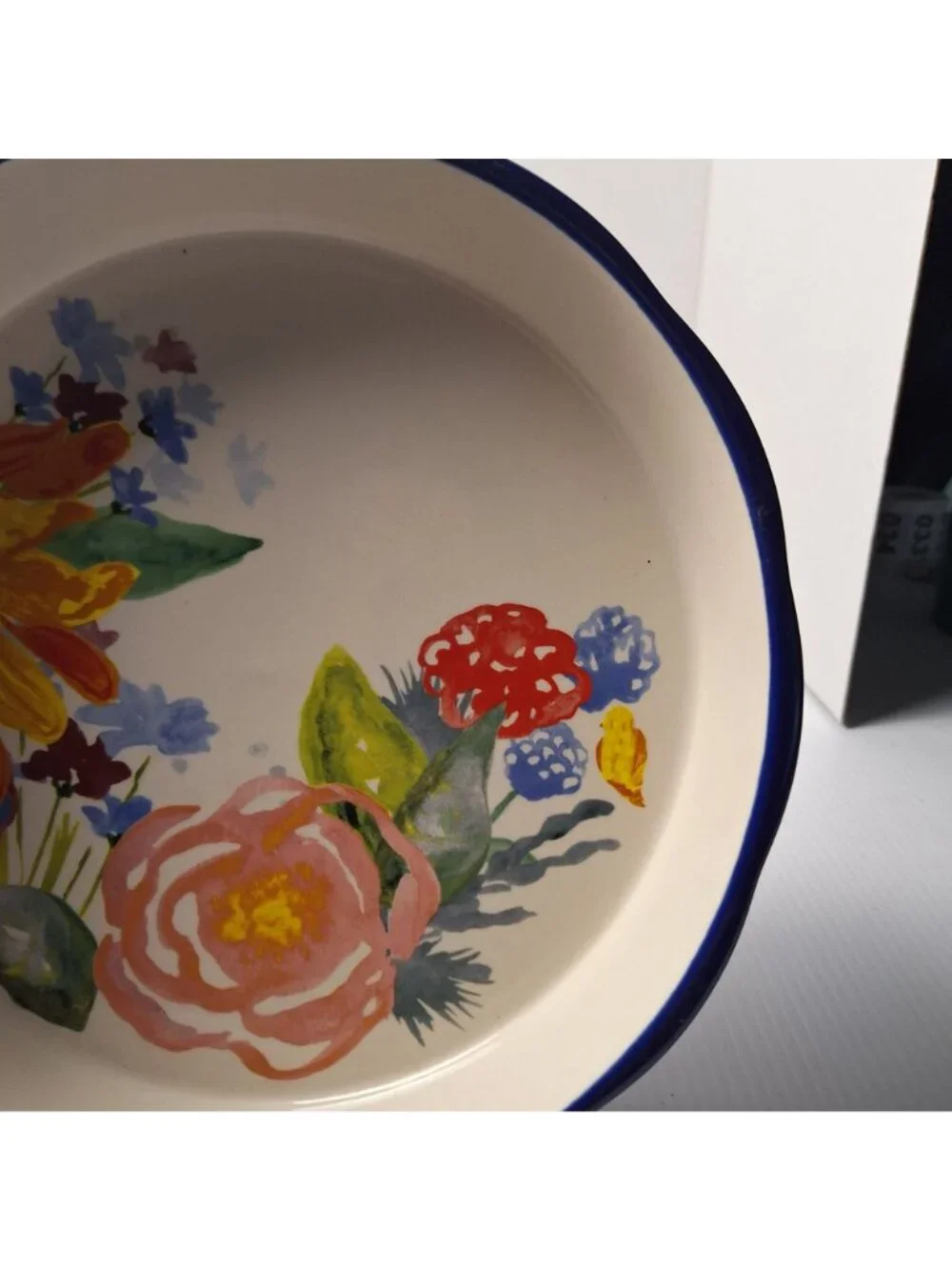 THE PIONEER WOMAN STONEWARE PIE/CAKE/DISH VIBRANT CELIA FLORAL PATTERN #2912DMT